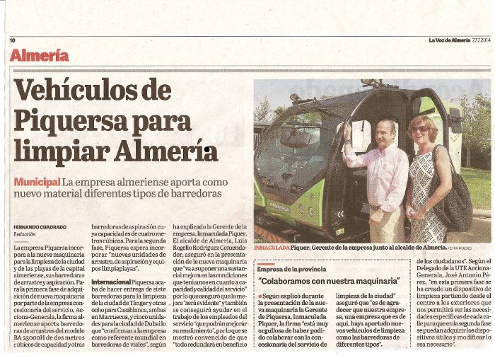 Piquersa - Ayuntamiento Almería (La Voz de Almería 27-7-2014)